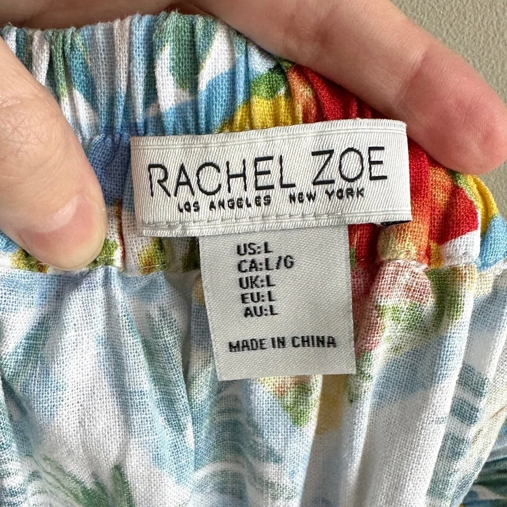 Rachel Zoe Tropical Print Matching Tank Top & A-Line Skirt Set,Blue/Green, Large - Picture 15 of 16